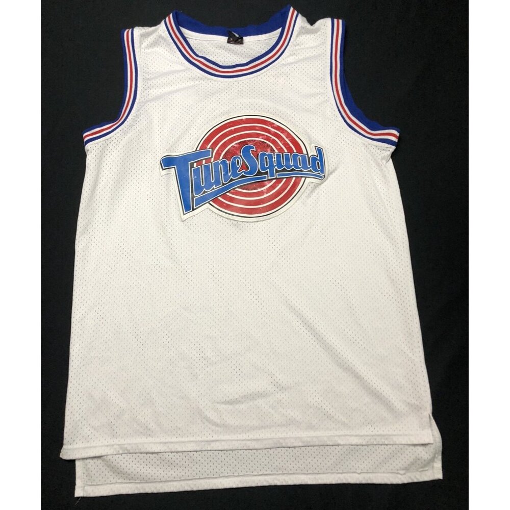 Masmig Space Jam Jersey Mens Size Large BUGS #1 Tune Squad White Embroidered